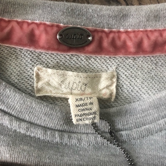 NWT Cupio Lace up sleeve crop sweatshirt XS - Picture 6 of 11